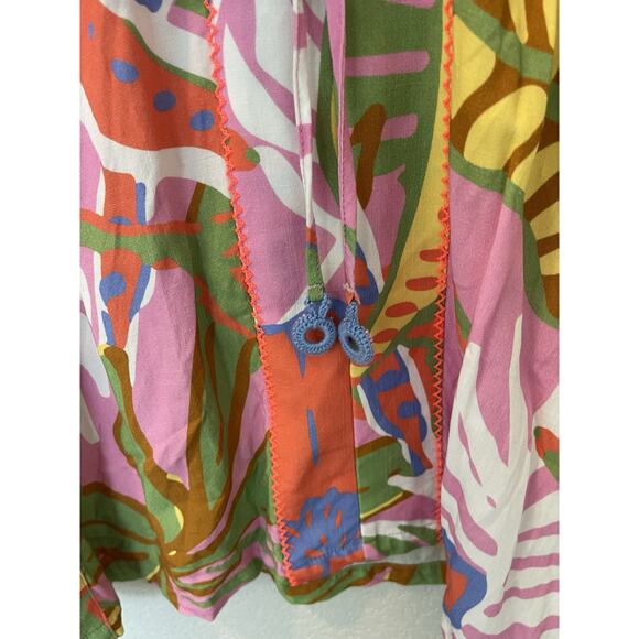 Revolve Maaji Joy Kaftan Beach Coverup Dress Tropical Lightweight Colorful Large - Picture 5 of 11